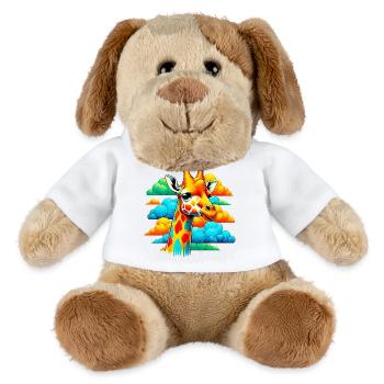 Giraffe with head in cloud clouds - MiniFeet® Dog Helge - white - Front