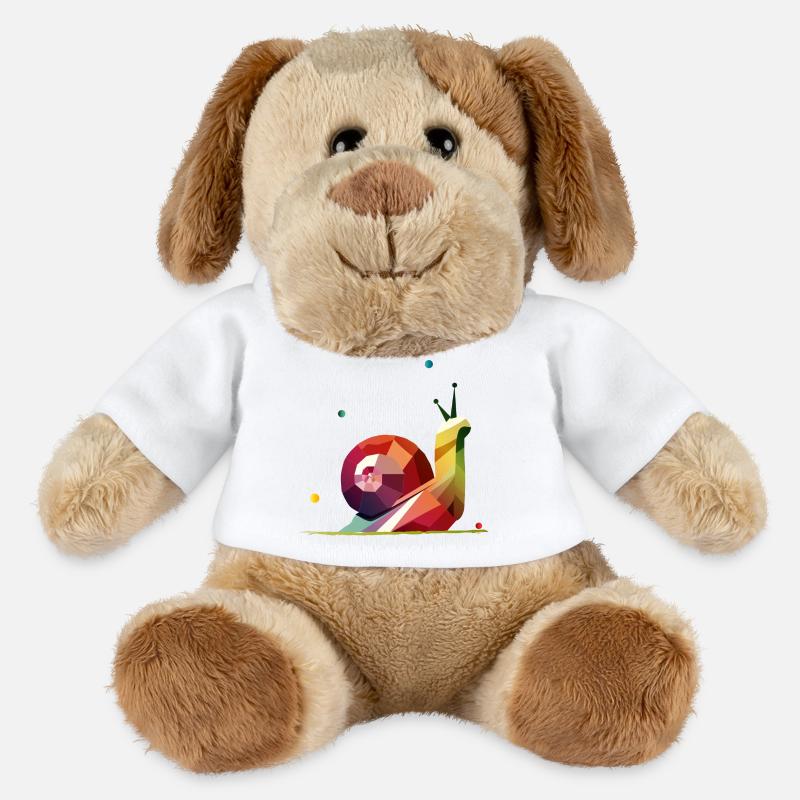 farbenfrohe Schnecke im geometrischen Design - MiniFeet® Hund Helge - Weiß