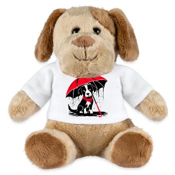 Dog with umbrella - bad weather - MiniFeet® Dog Helge - white - Front