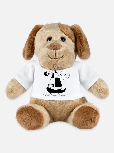 Segeln Cartoon Stil - MiniFeet® Hund Helge - Weiß