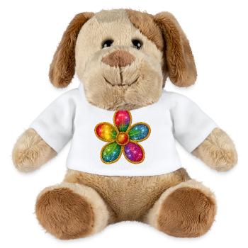Galaktischer Blumenring mit bunten Funkeln - MiniFeet® Hund Helge - Weiß - Vorne