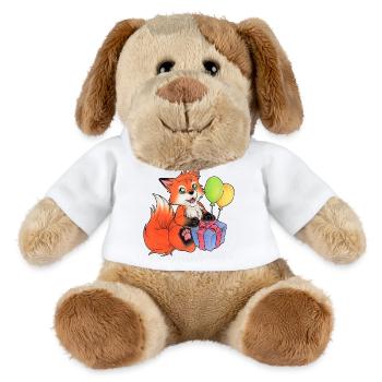 Renard mignon pour l’anniversaire peint à la main - Chien en peluche Helge MiniFeet® - blanc - Devant