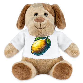 Citron éclatant et feuilles vertes - Chien en peluche Helge MiniFeet® - blanc - Devant