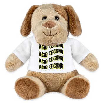 Glitch Acid Techno Wiederholt Neon - MiniFeet® Hund Helge - Weiß - Vorne