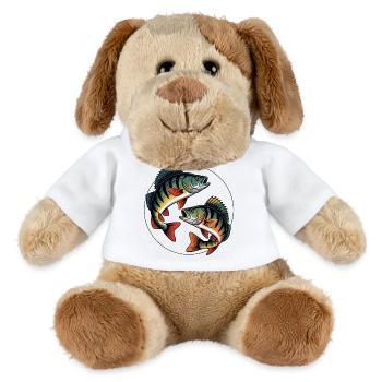 Zwei springende Barsche - MiniFeet® Hund Helge - Weiß - Vorne