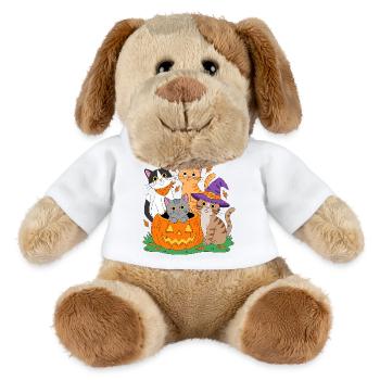 Pumpkin Cats Halloween Trio - MiniFeet® Dog Helge - white - Front