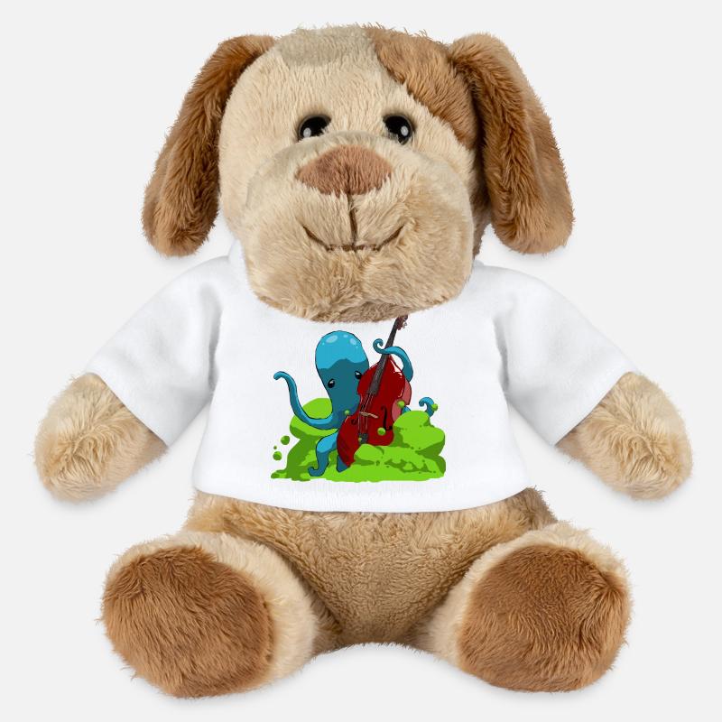 Octopus joue de la basse - Chien en peluche Helge MiniFeet® - blanc