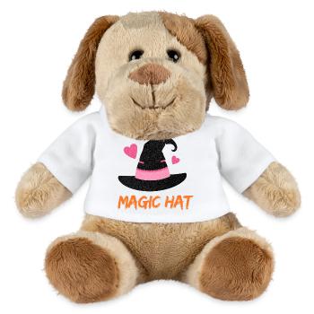 Zauberhut - Pink Glitter Zauberhut - MiniFeet® Hund Helge - Weiß - Vorne