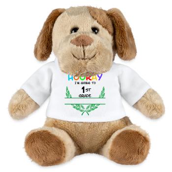 Hurra, ich gehe in die erste Klasse – Namensraum** - MiniFeet® Hund Helge - Weiß - Vorne