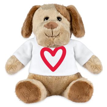 red heart - MiniFeet® Dog Helge - white - Front