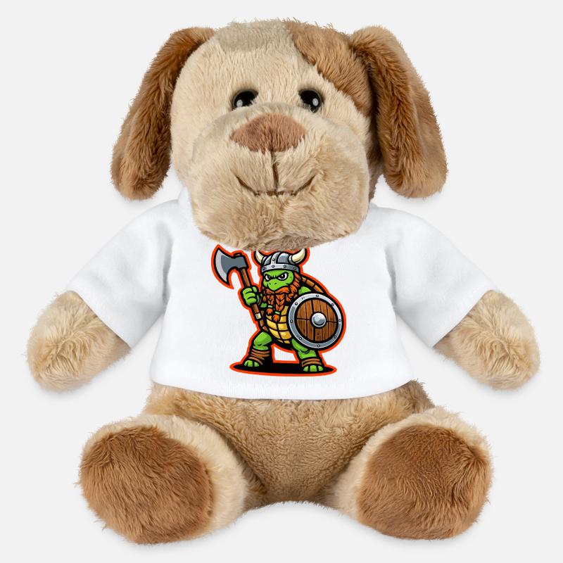Viking Turtle Warrior Axe Shield Mascot - MiniFeet® Dog Helge - white