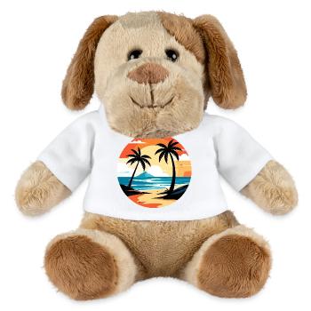 Soirée tropicale sur le cercle de plage - Chien en peluche Helge MiniFeet® - blanc - Devant