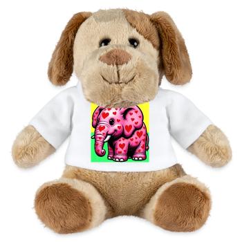 Elephant with Heart and Hearts - MiniFeet® Dog Helge - white - Front