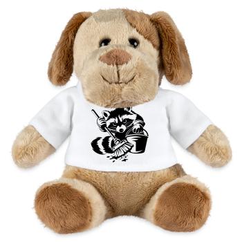 Raccoon with bucket & mop - MiniFeet® Dog Helge - white - Front