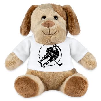 Hockey Spieler Silhouette - MiniFeet® Hund Helge - Weiß - Vorne