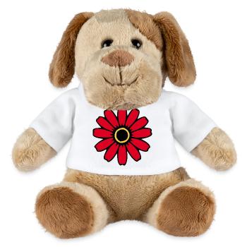  Blume rot Blumen Blüte Wildblumen Kräuter  - MiniFeet® Hund Helge - Weiß - Vorne