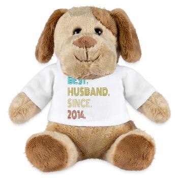 Meilleur mari depuis 2014 - Chien en peluche Helge MiniFeet® - blanc - Devant
