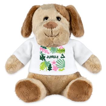 Motif de feuilles tropicales de la jungle Conception de la nature - Chien en peluche Helge MiniFeet® - blanc - Devant
