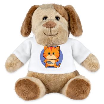 Chat tigré amical aux yeux verts - Chien en peluche Helge MiniFeet® - blanc - Devant