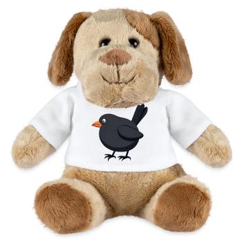 oiseau merle noir - Chien en peluche Helge MiniFeet® - blanc - Devant