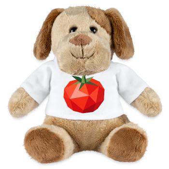 Tomate géométrique – motif légume moderne - Chien en peluche Helge MiniFeet® - blanc - Devant