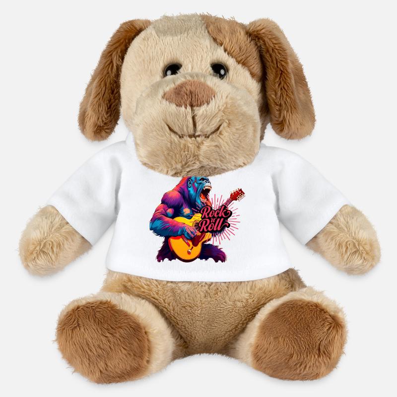 Rocking n Roll, Gorilla Playing Guitar - MiniFeet® Dog Helge - white