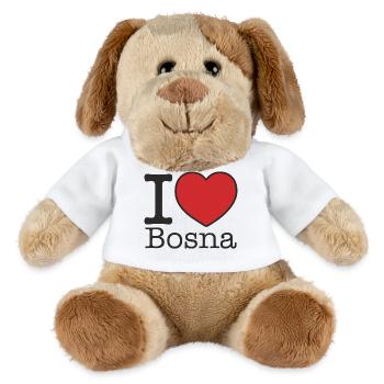 I love Bosna - Bratwurst, curry, onions, mustard - MiniFeet® Dog Helge - white - Front