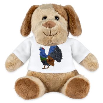 Coloured capercaillie with colourful plumage - MiniFeet® Dog Helge - white - Front