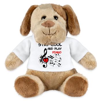 Touche de musique avec cœur et piano Restez cool - Chien en peluche Helge MiniFeet® - blanc - Devant