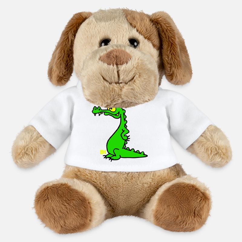 Smiling Crocodile, Three Color Design - MiniFeet® Dog Helge - white