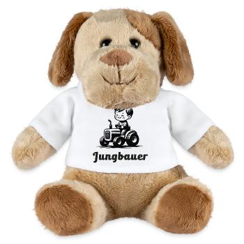 jungbauer nachwuchs bauernhof bauer babygeschenk - MiniFeet® Hund Helge - Weiß - Vorne