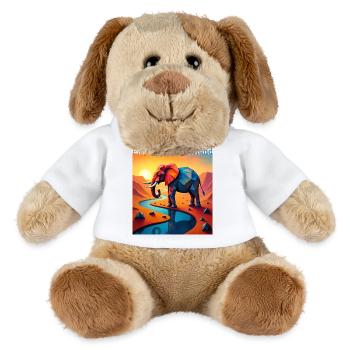 Geometrisches Elefanten-Wunderland - MiniFeet® Hund Helge - Weiß - Vorne