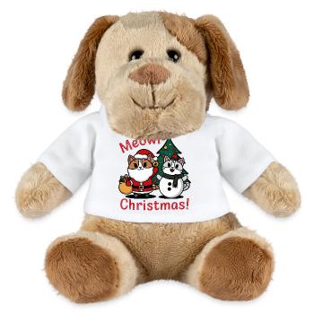 Conception de Noël de chat festif et de bonhomme de neige - Chien en peluche Helge MiniFeet® - blanc - Devant
