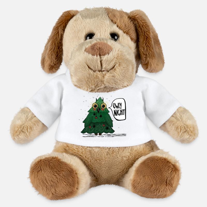 Owly Christmas Night Weihnachtsbaum Eule - MiniFeet® Hund Helge - Weiß