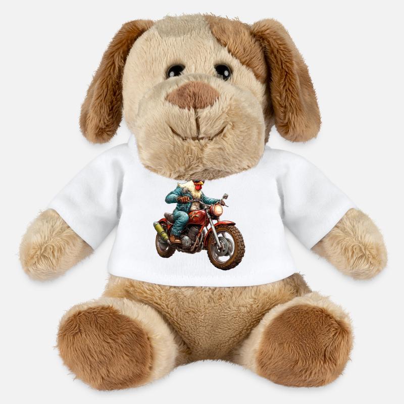 Hühner Motorrad - MiniFeet® Hund Helge - Weiß