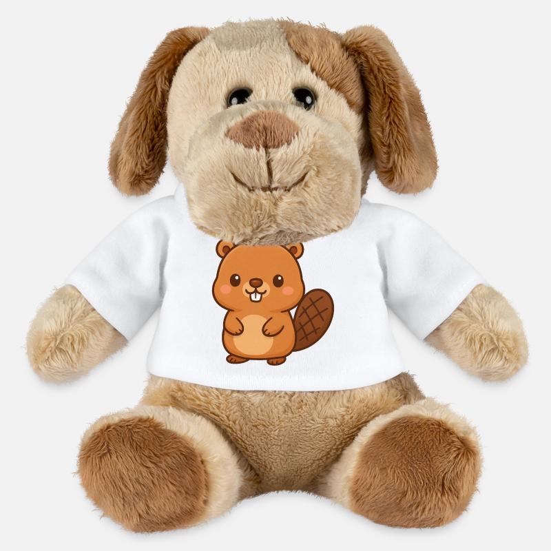 Kawaii Bieber Illustration - MiniFeet® Hund Helge - Weiß