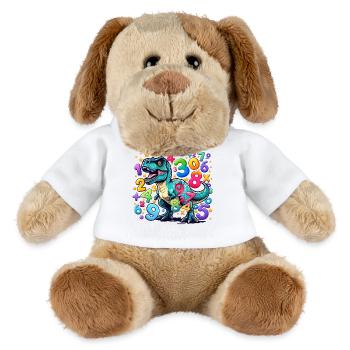 Zahlentag: Lebhafter Dinosaurier mit Zahlenchaos - MiniFeet® Hund Helge - Weiß - Vorne