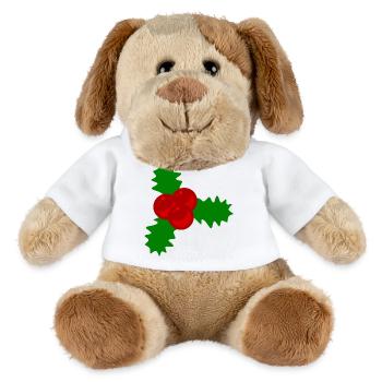 Stechpalmen Beeren Weihnachtsmotiv - MiniFeet® Hund Helge - Weiß - Vorne