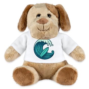 Surf Welle – Retro Surfbrett Design - MiniFeet® Hund Helge - Weiß - Vorne