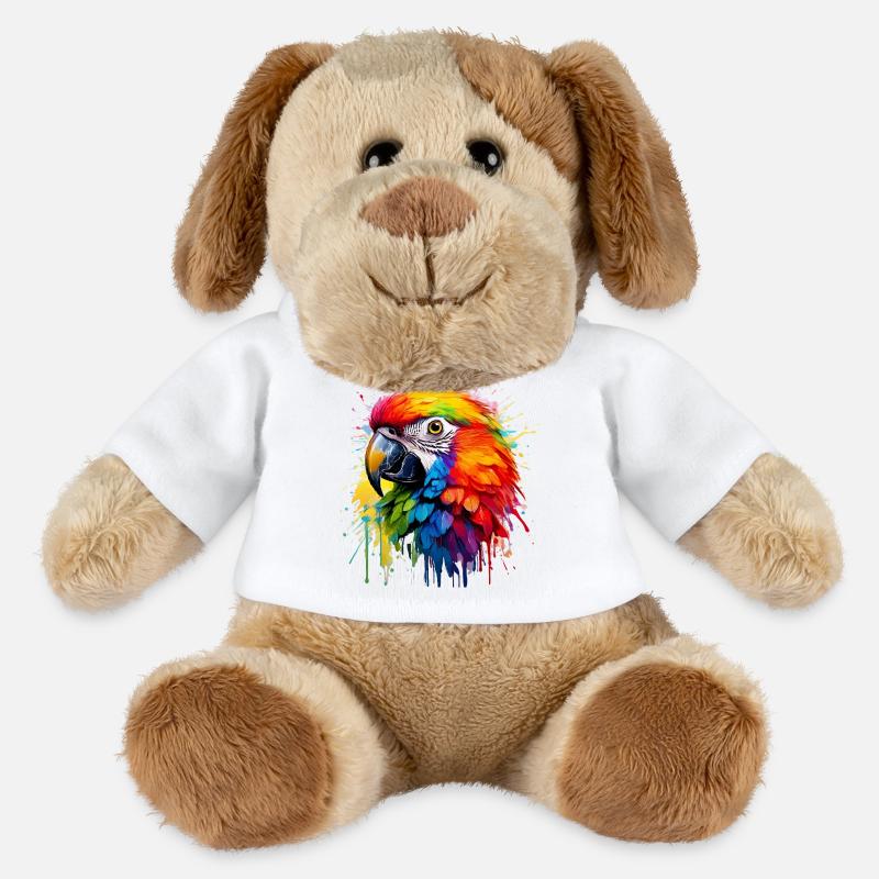 Bunter Paradiespapagei Splash - MiniFeet® Hund Helge - Weiß