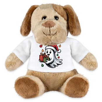 Weihnachtsgeist mit Geschenken - MiniFeet® Hund Helge - Weiß - Vorne