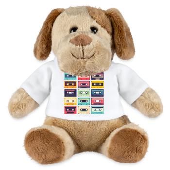 Kassetten Pop Art Muster - MiniFeet® Hund Helge - Weiß - Vorne