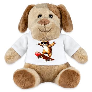 Skateboard pour chat - Chien en peluche Helge MiniFeet® - blanc - Devant