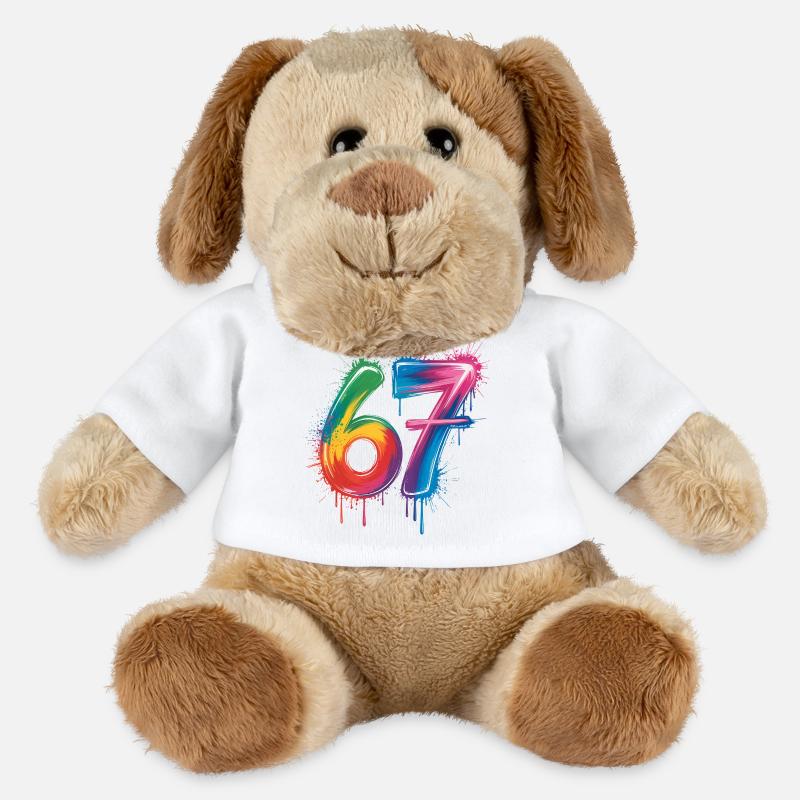 Sechs-Sieben-Farb-Spritzer - MiniFeet® Hund Helge - Weiß