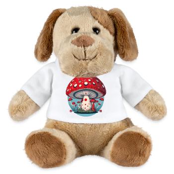 Champignon rouge - Champignon Porte-Sang - Champignon Porte-Chance - Chien en peluche Helge MiniFeet® - blanc - Devant