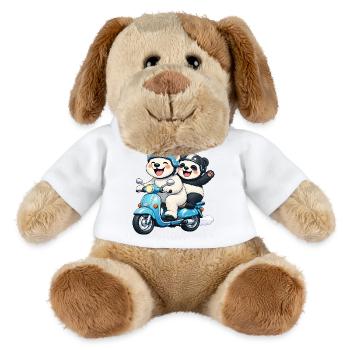 Polar Bear and Panda Bear on a Scooter - MiniFeet® Dog Helge - white - Front