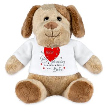 Für DICH zum Geburtstag Liebe - MiniFeet® Hund Helge - Weiß - Vorne