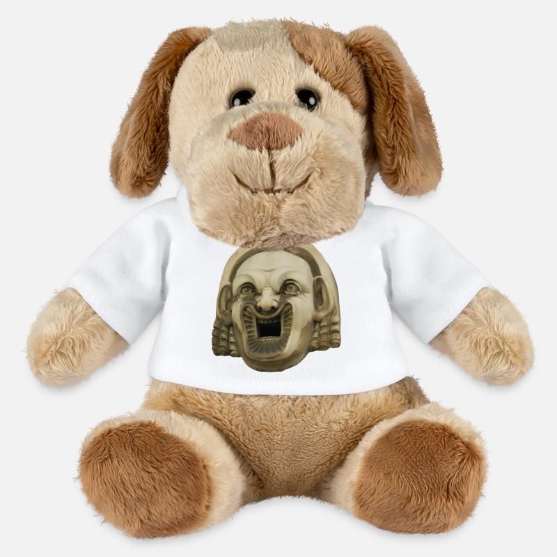 Lachende Steinmaske - MiniFeet® Hund Helge - Weiß