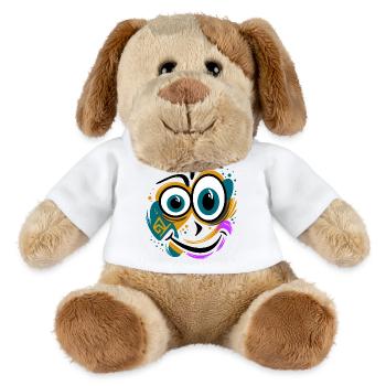 Drôle de visage éclaboussé - Chien en peluche Helge MiniFeet® - blanc - Devant