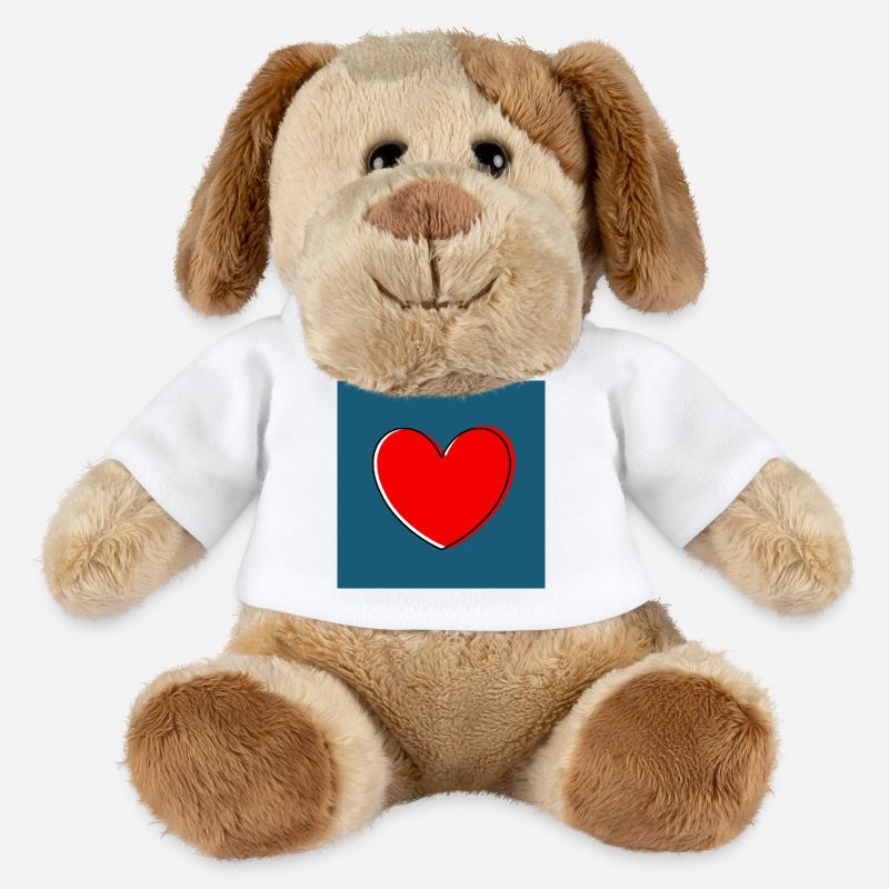 Herz rot Geschenk Valentinstag - MiniFeet® Hund Helge - Weiß